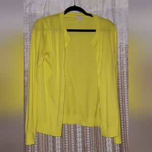 The Caryn Cardigan J. Crew bright yellow cardigan